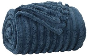 vidaXL Κουβέρτα Σκούρο μπλε 150 x 130 εκ Μαλλί