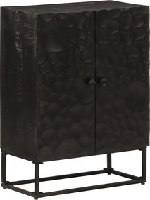vidaXL Ντουλάπι Μαύρο 55x30x76 εκ. από Μασίφ Ξύλο Μάνγκο και Σίδηρο