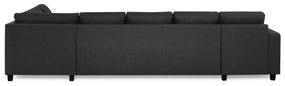 Γωνιακός Καναπές Scandinavian Choice C161, Μαύρο, Ανθρακί, 344x199x80cm, Πόδια: Πλαστική ύλη | Epipla1.gr