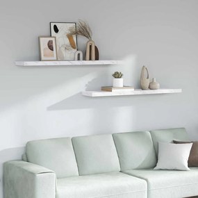 VidaXL Ράφι Τοίχου 2 τμχ. Λευκό Μάρμαρο 120 x 23,5 x 3,8 cm