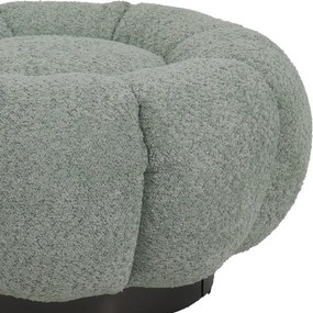 Σκαμπό Nester pakoworld μπουκλέ ύφασμα σε φυστικί απόχρωση Φ60x31εκ