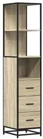 vidaXL Ντουλάπι μπάνιου Sonoma Oak 35x37,5x166 cm Κατασκευασμένο ξύλο