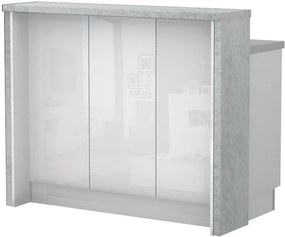 Πάγκος νησίδας Raval-Μήκος: 120 εκ.-Λευκό γυαλιστερό-Chromix Silver