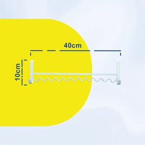 Μεταλλική Κρεμάστρα Πόρτας 40x6x10cm Άσπρο ή Μαύρο Χρώμα - Άσπρο