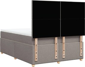 vidaXL Κρεβάτι Boxspring με Στρώμα Taupe 140x190 εκ. Υφασμάτινο