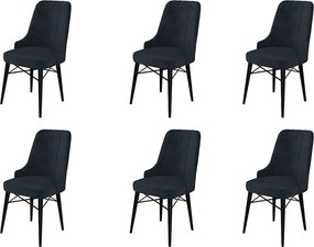 Καρέκλα 6τμχ Ανθρακί / Μαύρο PARE 46x46x94