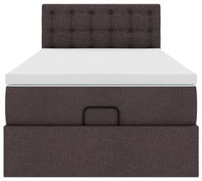 Οθωμανικό κρεβάτι με στρώμα σκούρο καφέ 90x190cm ύφασμα 3311590