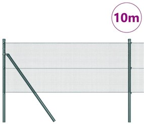 vidaXL Φράχτης με Στήλες. Πράσινο 0.4 x 10 μ Ατσάλι