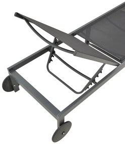 Ξαπλώστρα Mailo σε Ανθρακί Αλουμινίου με Μαύρο Textilene 71x206x30εκ. 71x206x30 εκ.