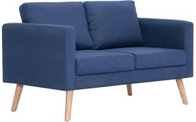 vidaXL Σετ Σαλονιού 2 Τεμαχίων Μπλε Υφασμάτινο