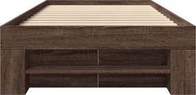 vidaXL Πλαίσιο Κρεβατιού Χωρ. Στρώμα Καφέ Δρυς 75x190εκ Επεξ. Ξύλο