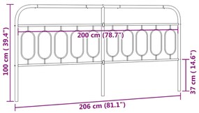 vidaXL Κεφαλάρι Λευκό 200 εκ. Μεταλλικό