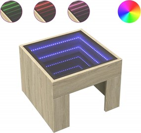 vidaXL Κομοδίνο Άπειρο Φως LED Sonoma Δρυς 40x40x30 εκ.