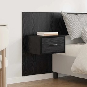 vidaXL Κεφαλή κρεβατιού με κομοδίνο 3 pcs Μαύρη Οξυά