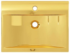 vidaXL Νιπτήρας με Οπή Υπερχείλισης Χρυσός 60 x 46 x 16 εκ. Κεραμικός
