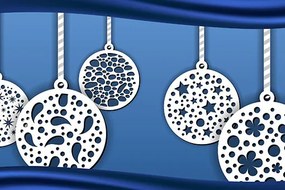 Σετ των 3 Intra απο ξύλο plywood 3mm-4mm πάχος Χριστουγεννιάτικες μπάλες κοπής με λέιζερ για CNC Δίασταση 8x8 cm INTRAFABR-6507816