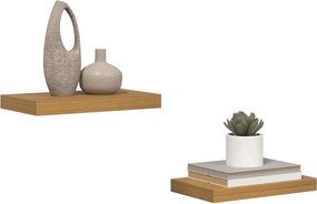 vidaXL Ράφι Τοίχου 2 pcs Μπεζ 40 x 23,5 x 4 εκ Επεξεργασμένο ξύλο