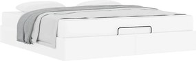 vidaXL Σκελετός κρεβατιού με στρώμα με στρώμα 2 pcs Λευκό PVC