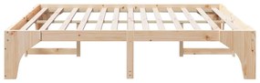 vidaXL Κρεβάτι δαπέδου Καφέ 180 x 200 cm Μασίφ ξύλο πεύκου