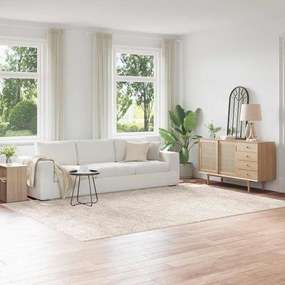 vidaXL Χαλί shaggy  με λατέξ, Κρεμ 240x340 εκ.