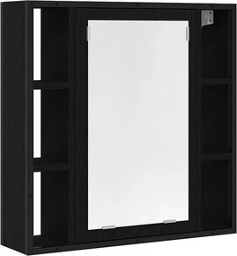 vidaXL Ντουλάπι Καθρέφτη Μπάνιου Μαύρο Δρυς 60x16x60 εκ. από Τεχνητό Ξύλο