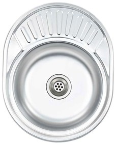 vidaXL Νεροχύτης Κουζίνας Οβάλ + Φίλτρο Σιφονιού &amp; Σιφόνι Ανοξ. Ατσάλι