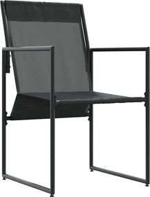 vidaXL Καρέκλα με μαξιλάρι 4 pcs Μαύρο και Ανθρακί Textilene