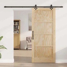 vidaXL Σετ Συρόμενης Πόρτας ORKDAL Φυσικό και μαύρο 86 x 198.5 cm