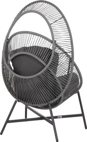 ΠΟΛΥΘΡΟΝΑ-ΦΩΛΙΑ RULER HM6506.01 ΓΚΡΙ ΜΕΤΑΛΛΟ-P.E.RATTAN-ΜΑΞΙΛΑΡΙΑ 90x85x154Υεκ