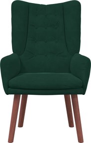 vidaXL Πολυθρόνα Σκούρο Πράσινο 63 x 67 x 94 εκ. Βελούδο