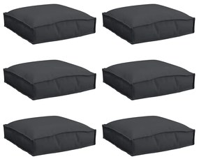vidaXL Μαξιλάρι παλέτας για κάθισμα 6 pcs Μαύρο 40 x 40 x 8 εκ.