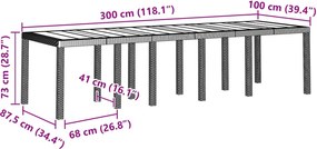 vidaXL Σέτ φαγητού για κήπο 11 pcs Ανθρακί Πλαστικό