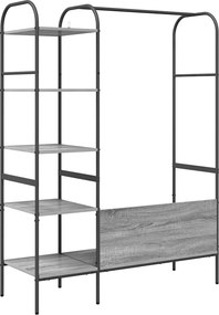 vidaXL Ράφι Ρούχων Γκρι 120 x 44 x 160 εκ Επεξεργασμένο Ξύλο