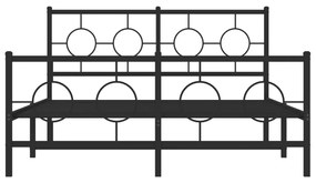 vidaXL Πλαίσιο Κρεβατιού με Κεφαλάρι&Ποδαρικό Μαύρο 140x200εκ. Μέταλλο
