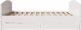 vidaXL Σκελετός Κρεβ. Χωρίς Στρώμα Λευκό 160x200 εκ Μασίφ Πεύκο