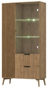 Βιτρίνα Elyria E100, Artisan βελανιδιά, Με πόρτες, Με συρτάρια, 180x100x60cm, 98 kg | Epipla1.gr
