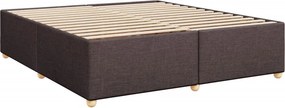 vidaXL Κρεβάτι Boxspring με Στρώμα Σκούρο Καφέ 200x200 εκ. Υφασμάτινο