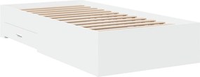 vidaXL Πλαίσιο Κρεβατιού με Συρτάρια Χωρίς Στρώμα Λευκό 90x200 εκ.