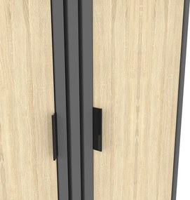 Παπουτσοθήκη-ντουλάπι Shoby pakoworld sonoma-ανθρακί 70.5x30x91εκ