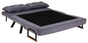 Καναπές κρεβάτι Ethereal pakoworld 2θέσιος ύφασμα ανθρακί-μαύρο 133x78x78εκ