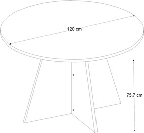 Τραπέζι Tailor Megapap χρώμα sapphire oak Ø120x75,7εκ.
