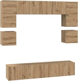 vidaXL Σετ επίπλου τηλεόρασης 8 pcs Artisan Oak Επεξεργασμένο ξύλο