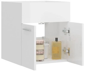 vidaXL Ντουλάπι Νιπτήρα Γυαλιστερό Λευκό 41x38,5x46 εκ από Επεξ. Ξύλο