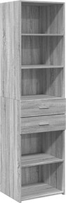 vidaXL Ντουλάπι Γκρι Sonoma 50x42,5x185 εκ. από Επεξεργασμένο Ξύλο
