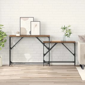 vidaXL Τραπέζι κονσόλας 2 τμχ. Παλιό Ξύλο 100 x 28 x 75 εκ.