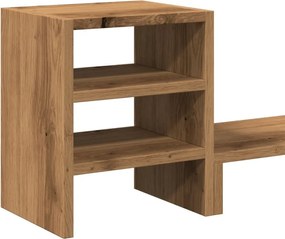 vidaXL Βάση Οθόνης με Organiser Γραφείου Καφέ Δρυς από Επεξ. Ξύλο