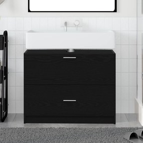 vidaXL Ντουλάπα Νιπτήρα Μαύρη Δρύς 78x37x59 εκ Επεξεργασμένο Ξύλο