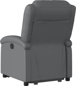 vidaXL Πολυθρόνα Ανακλινόμενη με Ανύψωση Γκρι Συνθετικό Δέρμα