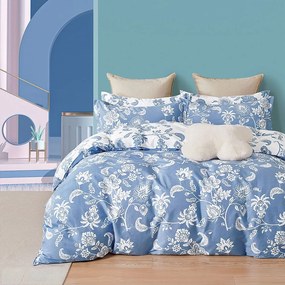 Πάπλωμα Romy (Σετ 3τμχ) Blue Ρυθμός Queen Size 220x240cm 100% Cotton Satin