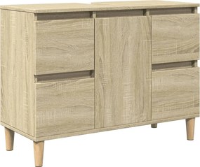 vidaXL Ντουλάπι Νιπτήρα Sonoma Δρυς 80x33x60 εκ. Επεξεργασμένο Ξύλο